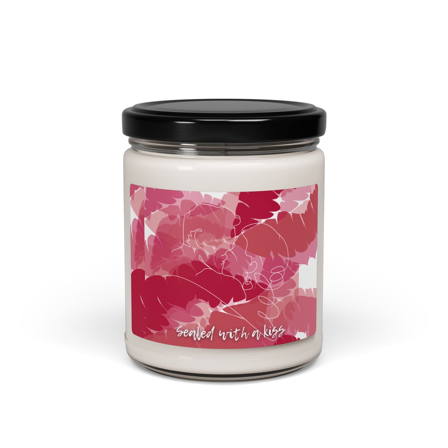 Soy Candle - Sealed with a Kiss Design, 9oz