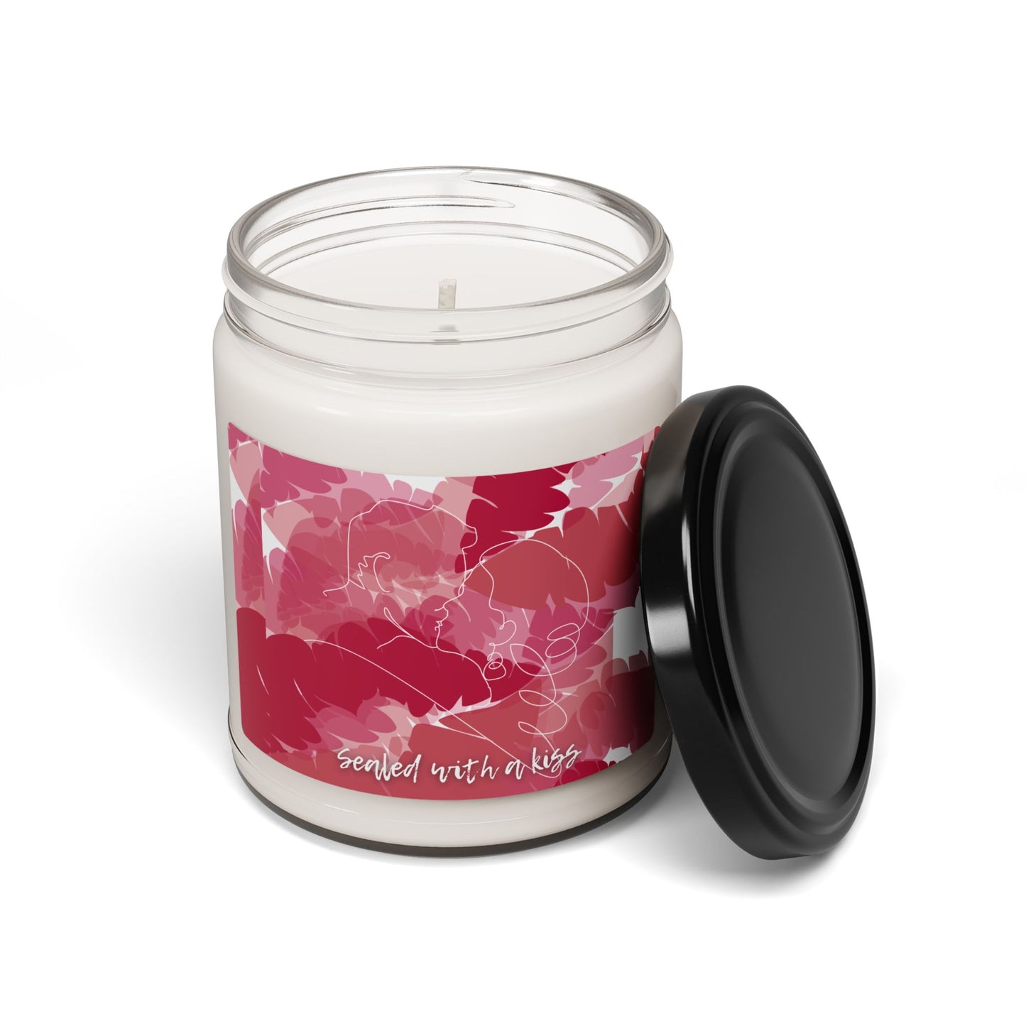 Soy Candle - Sealed with a Kiss Design, 9oz